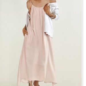 Amour Vert Maxi Pink Tencel Dress Size L